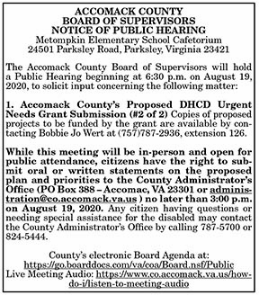 Accomack County Board of Supervisors Public Hearing 8.14