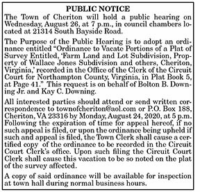 Cheriton Ordinance to Vacate Portions of a Plat 8.14, 8.21