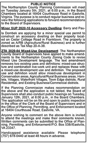 Northampton Planning Commission Public Notice 12.18, 12.25