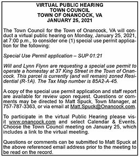 Onancock virtual public hearing Flynn Homestay 1.22