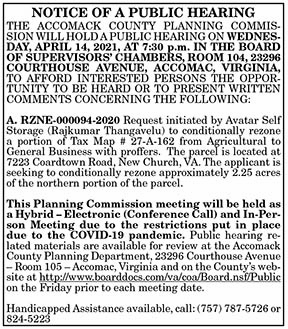 Accomack County Planning Commission Public Hearing 3.26, 4.2