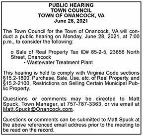 Town of Onancock Public Hearing on Wastewater Treatment Plant 6.11