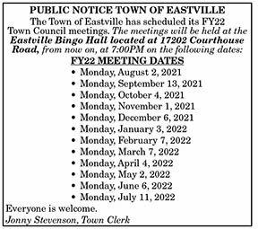 Town of Eastville FY22 Town Council Meetings 7.23