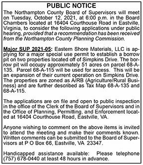 Northampton County Board of Supervisors Public Hearing on Major SUP 2021 05 9.24, 10.1