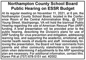 Northampton County School Board Public Hearing on ESSR Budget 10.29