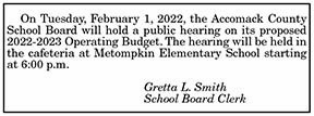 Accomack County School Board Public Hearing 1.28