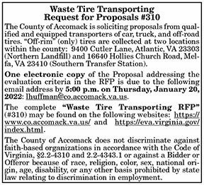 Accomack County Waste Tire Transporting Request for Proposals 1.7