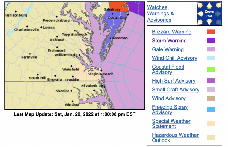 Blizzard Warning Canceled for ESVA; Winter Weather Advisory in Effect