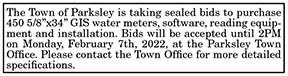 Town of Parksley Accepting Sealed Bids for Water Meters 2.18, 2.25