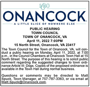 Town of Onancock Dogs Public Hearing 4.1
