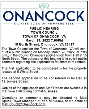 Town of Onancock Public Hearing Regarding Short-term Rentals 3.11