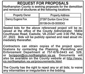 Northampton County Request for Proposals for Demolition and Removal of Structure 5.6