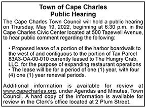 Town of Cape Charles Boardwalk Lease Public Hearing 5.6