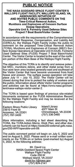 Public Notice of Public Comment on Wallops Flight Facility 7.1
