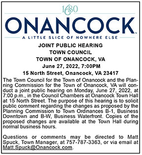 Town of Onancock Joint Public Hearing 6.17