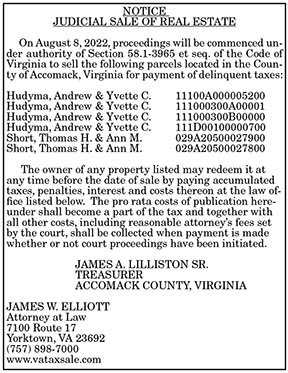 County of Accomack Judicial Sale 7.8