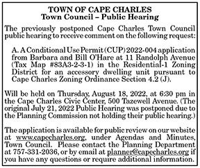 Town of Cape Charles Town Council Public Hearing 8.12
