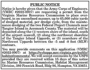 VMRC Public Notice Army Corps of Engineers 9.9